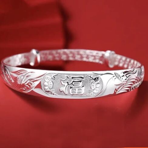 925 Sterling Silver Vintage Bangles for Women Antique Ethnic Style Cuff Bangle Bracelets Boho Adjustable Floral Engraved Texture Open Cuff Bracelet Lotus Lucky Bangles for Mom Wife Birthday Christmas in Kuwait
