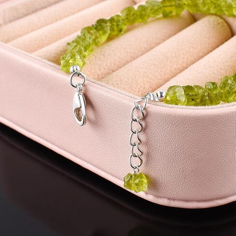 أساور infinitygemsart peridot الحجر الحجري الهدايا عيد الميلاد للنساء 925 سلسلة الفضة الاسترليني 8 بوصة المجوهرات الخشنة الأحجار الكريمة الطبيعية ، الكريستال الخضراء ، أغسطس موطن شقرا الحجارة in Saudi Arabia