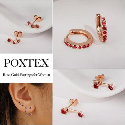 Gold Hoop Earrings for Women, 14K Gold Black Diamond Stud Huggie Jacket Earrings Set for Multiple Piercing Hypoallergenic Trendy Jewelry, 925 Sterling Silver Post Cartilage Earrings Gifts for Women Girls in Saudi Arabia