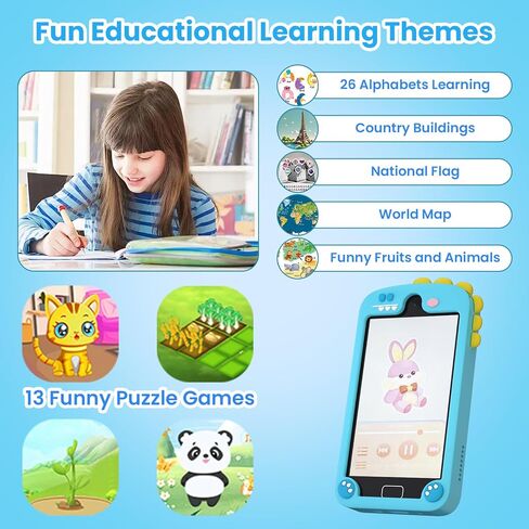 Kids Smart Phone for Girls, 4.0" Touchscreen Dual Camera Cell Phone, Toddler Preschool Learning Educational Toys Birthday Gifts for Age 3 4 5 6 Year Old, Music Player, Puzzle Games, 32GB(Pink) in Kuwait