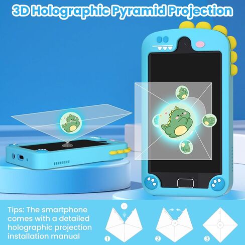 Kids Smart Phone for Girls, 4.0" Touchscreen Dual Camera Cell Phone, Toddler Preschool Learning Educational Toys Birthday Gifts for Age 3 4 5 6 Year Old, Music Player, Puzzle Games, 32GB(Pink) in Kuwait