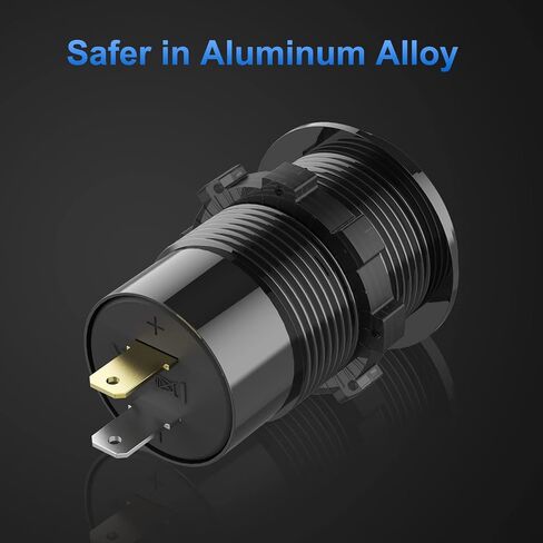 2 Pack 12V USB Outlet Wire Aluminum Car Charger Multi Port, Dual USB Quick Charge 3.0 Port and PD USB C Socket with Voltmeter Switch for Car Boat Marine Truck RV, Fast Charge for Phones iPad, etc. in Saudi Arabia