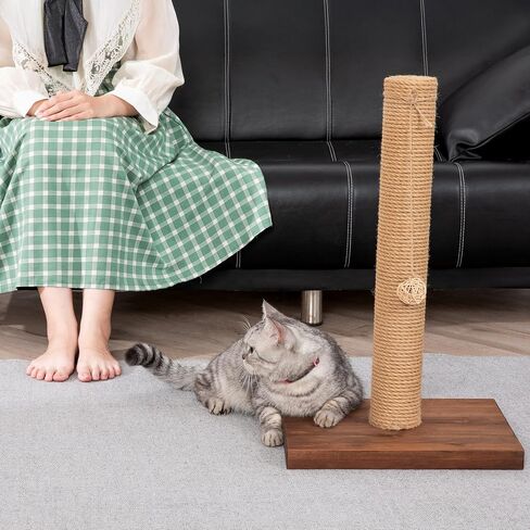 Cat Scratching Posts for Indoor Cats, Solid Wood Kiity Post Scratcher, Tall 22 Inch-1 Pillar, Sisal Material Natural in Saudi Arabia
