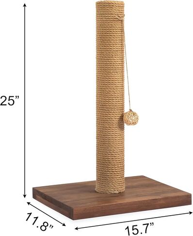 Cat Scratching Posts for Indoor Cats, Solid Wood Kiity Post Scratcher, Tall 22 Inch-1 Pillar, Sisal Material Natural in Saudi Arabia