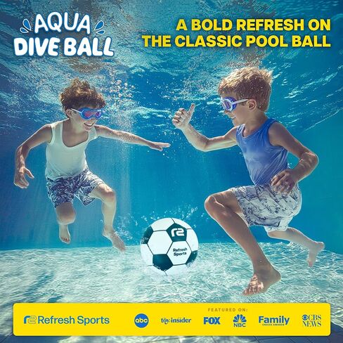 Aqua Dive Pool Ball - Underwater Pool Toys For Kids & Teens - Fun Summer Water Toys & Beach Games for Boys & Girls - Watermelon Gifts for Kids - 6" Soccer Ball - Boy Gift Ages 8 9 10 11 12+ Year Old in Kuwait