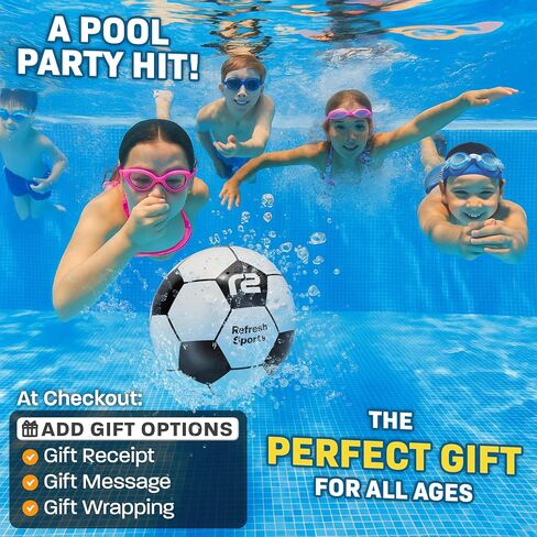 Aqua Dive Pool Ball - Underwater Pool Toys For Kids & Teens - Fun Summer Water Toys & Beach Games for Boys & Girls - Watermelon Gifts for Kids - 6" Soccer Ball - Boy Gift Ages 8 9 10 11 12+ Year Old in Kuwait