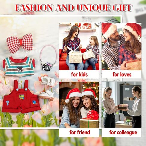 17cm Doll Clothes Set-6 Pcs Outfit Set -Cool Style Accessories for 17cm Dolls Clothing-Sweater+Cool Overalls+Small Camera+Shoes (NO Doll) in Saudi Arabia