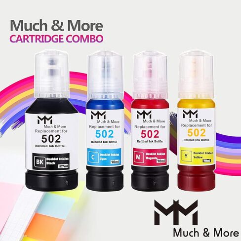 MM الكثير والمزيد من زجاجات الحبر التي تعيد الملء لـ 502 T502 حبر ECOTAND ET-2700 ET-2750 ET-3750 ET-4750 ET-2760 ET-3760 ET-4760 ET-2700 ET-3700 ET-3710 ET-15000 St-3000 St-3000 St-4000 in Kuwait