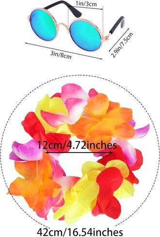 3Pieces Pet Dog Hawaiian Costume Summer Tropical Outfit Hawaiian Dog Shirt for Medium Pet Beach Seaside Casual Wear Parties Photo Event Decorations (XX-Large) in Saudi Arabia