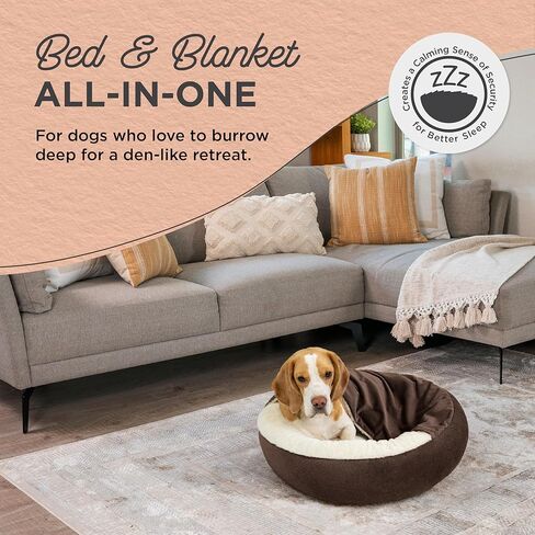 Best Friends by Sheri Cozy Cuddler Mason Microfiber Hooded Blanket Cat and Dog Bed in Oyster 23"x23" in Kuwait