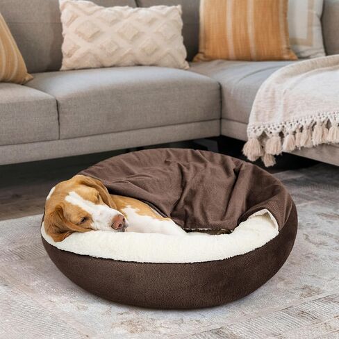 Best Friends by Sheri Cozy Cuddler Mason Microfiber Hooded Blanket Cat and Dog Bed in Oyster 23"x23" in Kuwait