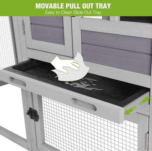 Gutinneen 51.6 "L Chicken Coop Outdoor Hutch Indoor Bunny Cage House Duckable Duck (Gray) in Kuwait
