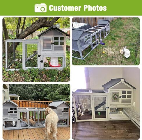 Gutinneen 51.6 "L Chicken Coop Outdoor Hutch Indoor Bunny Cage House Duckable Duck (Gray) in Kuwait