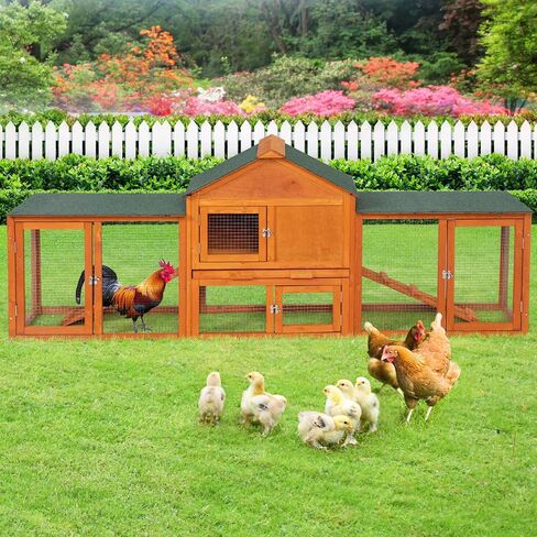 COZIWOW 2 Story 83"Wood Assembled Rabbit Hutch Indoor&Outdoor Bunny Cage with Double Runs and Weatherproof Roof, Guinea Pig Pet House for Small Animals（Gray） in Saudi Arabia