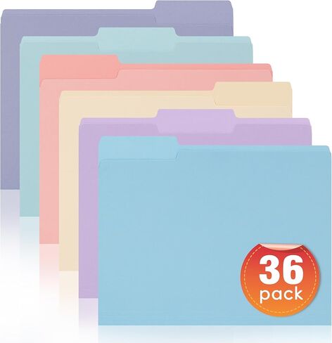 File Folders 8.5x11, 36 Packs Manila File Folder, 1/3 Cut Tab for Easy Labeling and Organization Letter Size, for Home, Office, School Filing in Kuwait