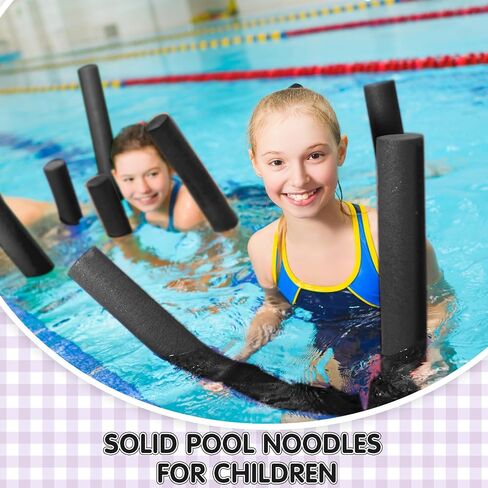Kathfly 10 PCS Solid Pool Noodles 1.5 × 35 بوصة من الرغوة المعكرونة أنبوب مستديرة لمشاريع السباحة العائمة (أسود) in Kuwait