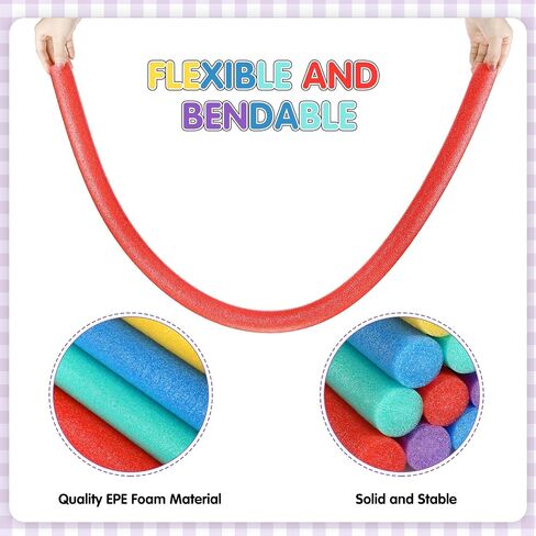 Kathfly 10 PCS Solid Pool Noodles 1.5 × 35 بوصة من الرغوة المعكرونة أنبوب مستديرة لمشاريع السباحة العائمة (أسود) in Saudi Arabia