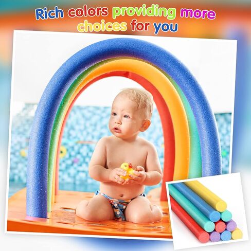 Kathfly 10 PCS Solid Pool Noodles 1.5 × 35 بوصة من الرغوة المعكرونة أنبوب مستديرة لمشاريع السباحة العائمة (أسود) in Saudi Arabia