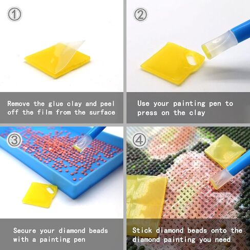 120pcs Diamond Art Glue Wax DIY for Painting GlueClay, Diamond Art Tools, Drilling Embroidery Cross-Stitch Glue Wax (Multicolor) in Kuwait