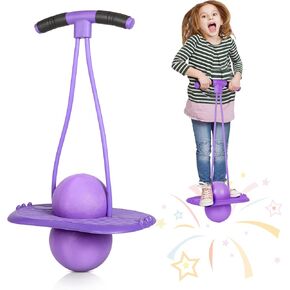 Fahkns Kids Pogo Ball - Bounce & Play Hopper Ball للأعمار 5+ ، وعصا بوجو قوية للأطفال مع مقبض ، لعبة داخلية/خارجية نشطة للتوازن والتنسيق