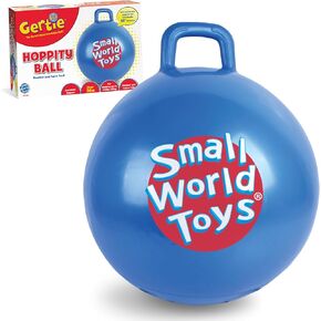 Small World Toys Hippity Hop Balls for Kids, 18" Gertie Hoppity Bouncy Ball with Handle, Sit and Bounce Jumping Ball for Kids, Inflatable Hopper Ball Toddler Outdoor Toys for Boys and Girls