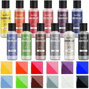 Speedball 001085 Underglaze Sampler Pack, 12 Pack, 2 oz, Multicolor