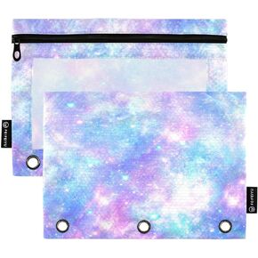 Pencil Pouch for 3 Ring Binder Rat and Mouse in Cheese Binder Pencil Case with Smooth Zipper Clear Window Pencil Case 2 Pack for Office School College Supplies