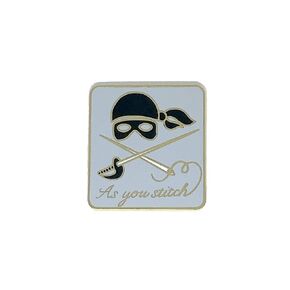 "As You Stitch" Blue Enamel Needle Minder