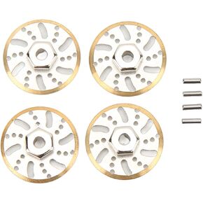 RC Counter Weight Brake Disc, 1/24 RC Brass Brake Discs 4pcs Brass Wheel Weights Hex Adapter for SCX24 C10 RC Car