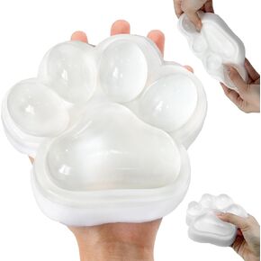 Big Squishy Cat Paw for Adults - 5 Inch Large Transparent Stress Relief Sensory Toy, Soft Relaxation Squishy for Sensory Play