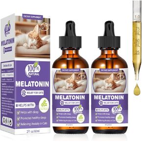 Cat Melatonin, Liquid Melatonin for Cats Supports Relaxation,Cat Herbal Supplement