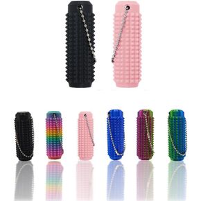 2Pcs Little Ouchies Pain Fidget, Fidget Toy for Adults, Hard Spiky Fidget Massage Keychain , 3D Printed Mini Pain Keychain Sensory Toy ,Novelty Gifts for Friends （Pink Black）