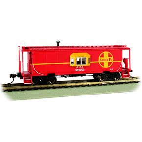 Bachmann Trains - Bay Window Caboose with Roof Walk Santa FE - HO Scale