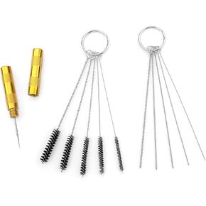 Airbrush Cleaning Kit, Multi Purpose Paint Sprayer Cleaning Kit 3 Set Airbrush Cleaner Set Includes 5 Pcs Needles, 5 Pcs Brushes and 1 Gold Needle