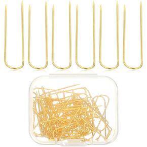 100 Pieces U Shaped Fork Pins for Sewing, Sewing U-pins Fork Pins Double Blocking Pin Multipurpose Straight Pin for Fabric Quilting Crafts Making Home Decor