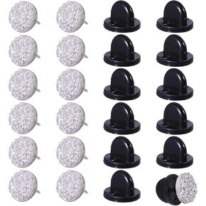 CHGCRAFT Back Number Pins Horse Show Replaceable Glitter Rhinestone Number Pins with Holders for Horse Show