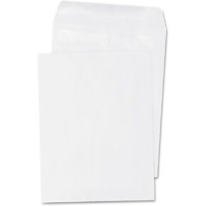 Universal Self-Stick Open End Catalog Envelope, #1, Square Flap, Self-Adhesive Closure, 6 x 9, White, 100/Box