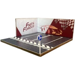 1/64 Parking Lot Model Car Diecast Garage,Nonslip,Diorama,Layout Scene Display Background for Vehicle Toy Diecast Model, Style D