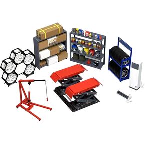 1/18 DIY Car Repair Shop, Mini Custom Shop Scene with Scale Recreation Area Model Set, Exquisite Ornaments in Saudi Arabia