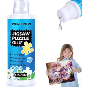 Jigsaw Puzzle Glue Clear with Sponge Head Applicator, Puzzle Saver Frame for 1000/1500/3000 Pieces Puzzle of Paper & Wood, Water-Soluble Special Art Craft Puzzle Guard Glue, Quick Dry (120ML) in Kuwait