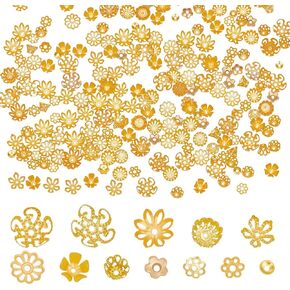 360Pcs Flower Bead Cap 12 Style Metal Flower Bead End Cap Floral Bead End Spacer Floral Bead Cap Filigree for Jewelry Making DIY Craft Bracelet Earring Necklace Accessory Supplier