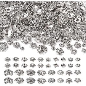 Elecrelive 200pcs Cap Bead Bead Cap 6mm زهرة سبيكة الفاصل أغطية Bails Bails End Char.
