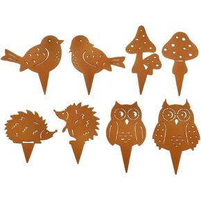 Rusting Animal Set Garden Flower Pot Decoration Outdoor Garden Plug-in Grass Insert Iron Art Silhouette