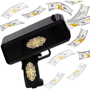 Money Gun with 200 Pcs Prop Paper（not Other Function） with Gold Floral Pattern Money Guns Prop Gun for Birthday Wedding Party Night Club
