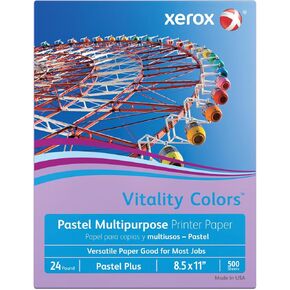 Xerox® Vitality Colors™ Pastel Plus Color Multi-Use Printer & Copy Paper, 1 Ream, Lilac, Letter (8.5" x 11"), 500 Sheets