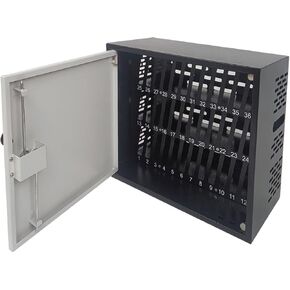 POCHAR Metal Cell Phone Storage Cabinet with Lock 30 Slots Desktop Holder for Classroom and Office,Wall-Mounted Phone Box, Portable Cell Phone Cubby