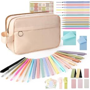 KIZZYEA Bible Journaling Kit, Bible Study Supplies with No Bleed Highlighters, Pens, Tabs, Pencil Case, Christian Gifts for Women, Bibles Accessories Annotation Kits for Women, Students, Beginner