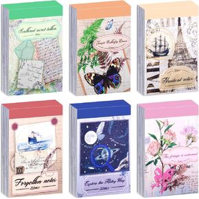 EggSun 300Pcs Washi Sticker Book Set Vintage Aesthetic Scrapbook Paper for Journaling, 6 Theme DIY Decorative Paper Sticker Kit for Junk Journal Art Scrapbooking Diary Card Craft Gift Notebook Making