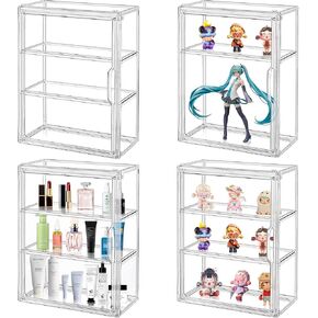 Montex Clear Display Case 2 Pack 3 Tiers, Figure Display Case, Display Case for Figures, Display Case for Collectibles, 3 Tier Display Case