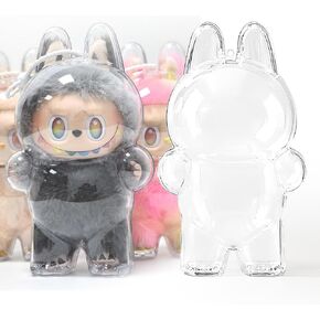 Protective Case for LABUBU, The Monsters Exciting Macaron Acrylic Display Case Clear Protective Cover for Standing Figure, Durable & Portable